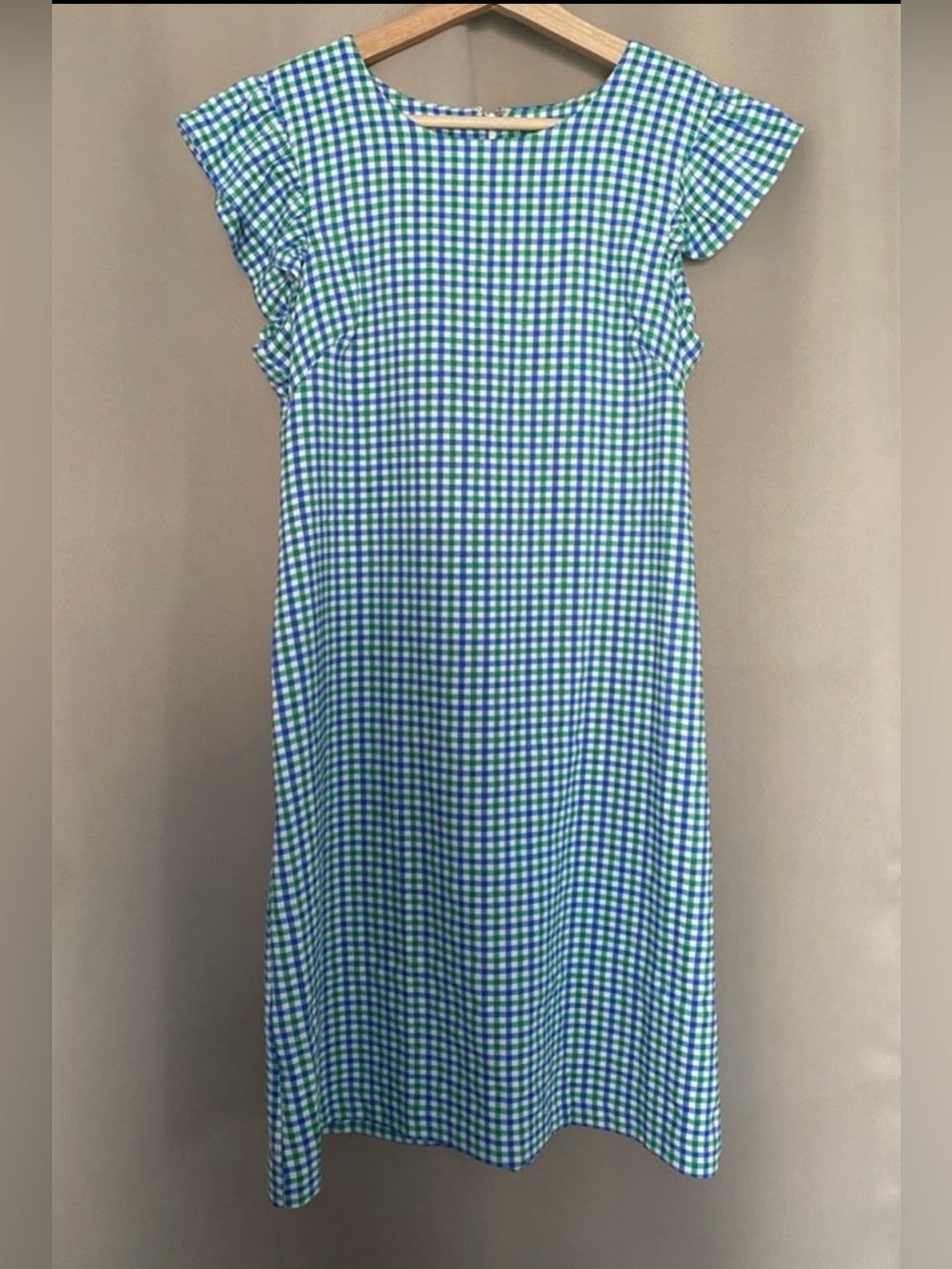 Green and Blue Gingham Dress